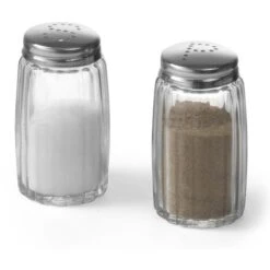 Hendi Salz-und-Pfefferstreuer 465387, Glas / Edelstahl, Set, 2-teilig