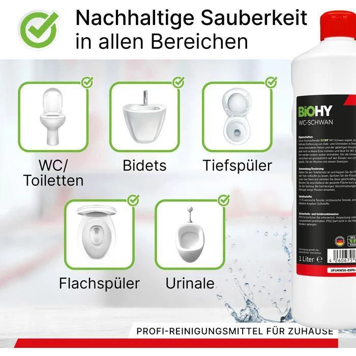 BiOHY WC-Reiniger WC-Schwan, 032-001, 100% Vegan, 750ml 4 BiOHY WC-Reiniger WC-Schwan, 032-001, 100% Vegan, 750ml – Bild 4