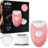 Braun Epilierer Silk-epil 3 SE 3-440 Starter 3in1, Mit 2 Extras, Flamingo/weiß, Inkl. Rasieraufsatz