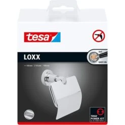 Tesa Toilettenpapierspender Loxx Mit Deckel 40273, Ohne Bohren, Metall, Für 1 Kleinrolle, Silber -Haushaltsprodukte f065ac06bea0aeb87ae2e4d21a9cccc56e6e10c7 toilettenpapierspender tesa loxx mit deckel 40273
