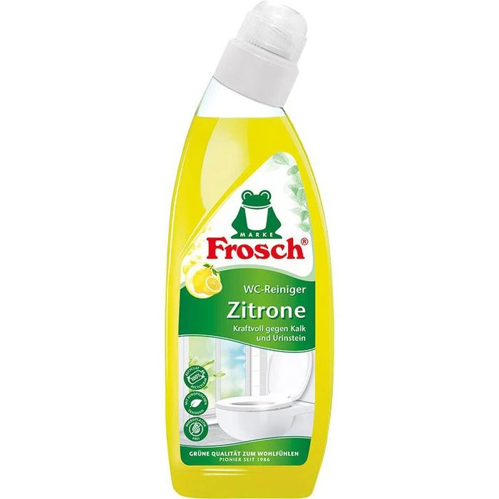 Frosch WC-Reiniger Zitrone Bio-Qualität, Gegen Kalk & Urinstein, Mit Zitronenfrische, 750ml 1 Frosch WC-Reiniger Zitrone Bio-Qualität, Gegen Kalk & Urinstein, Mit Zitronenfrische, 750ml