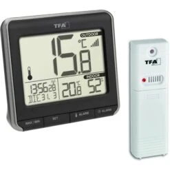 TFA Thermometer 30.3069.01 Prio, Innen/außen, Digital, Mit Hygrometer, Inkl. Funk-Sensor